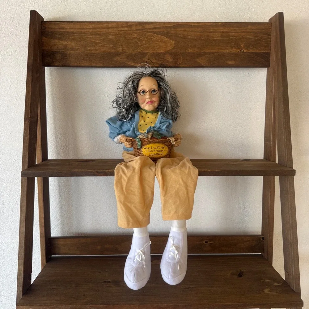 Collections Etc Humorous Laundry Shelf Sitter Doll Grandma WMG 09 Novelty Decor